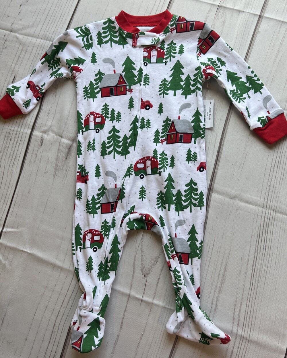 Holiday Time Baby Boys Holiday Sleep N Play One Piece Footed Crawler 3-6 M New